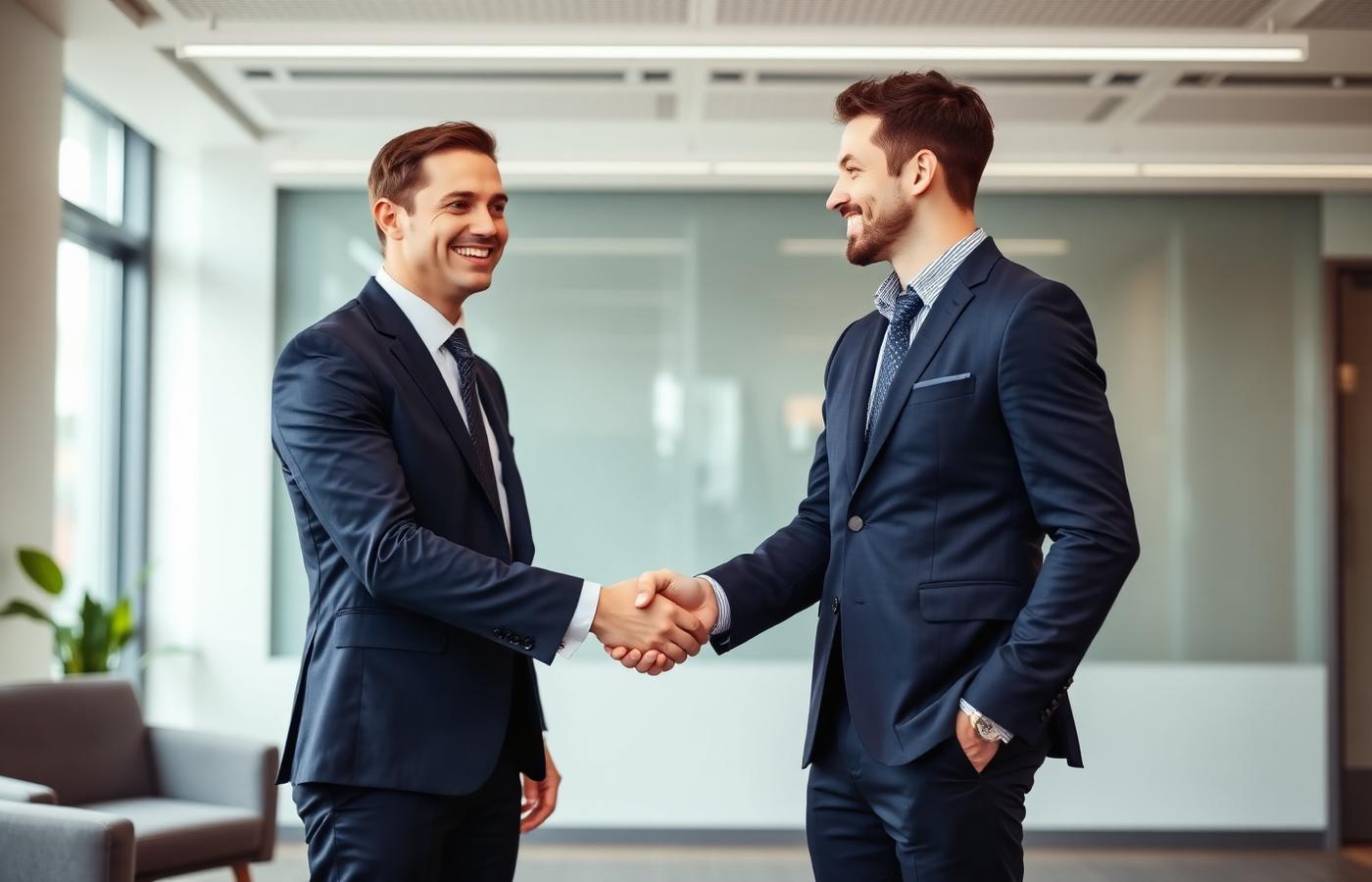 Business partnership handshake